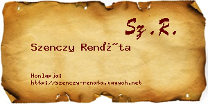 Szenczy Renáta névjegykártya